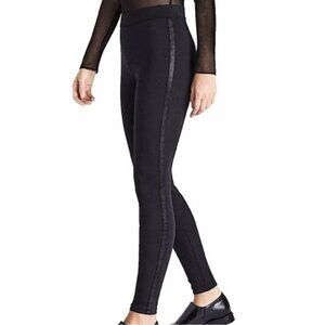 WOLFORD Womens The Tux Black Leggings Tuxedo Strides Medium